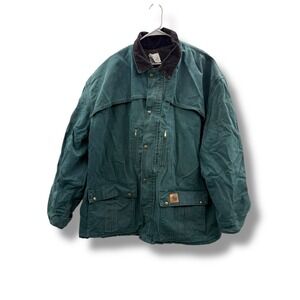 Carhartt Vintage Blanket Lined Chore Coat Men's 4X Green Canvas Workwear‎ Heavy